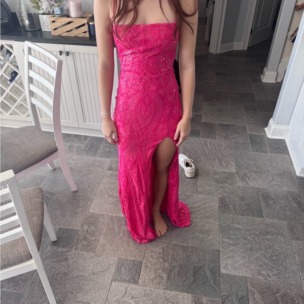 Windsor Fuchsia Strapless Gown